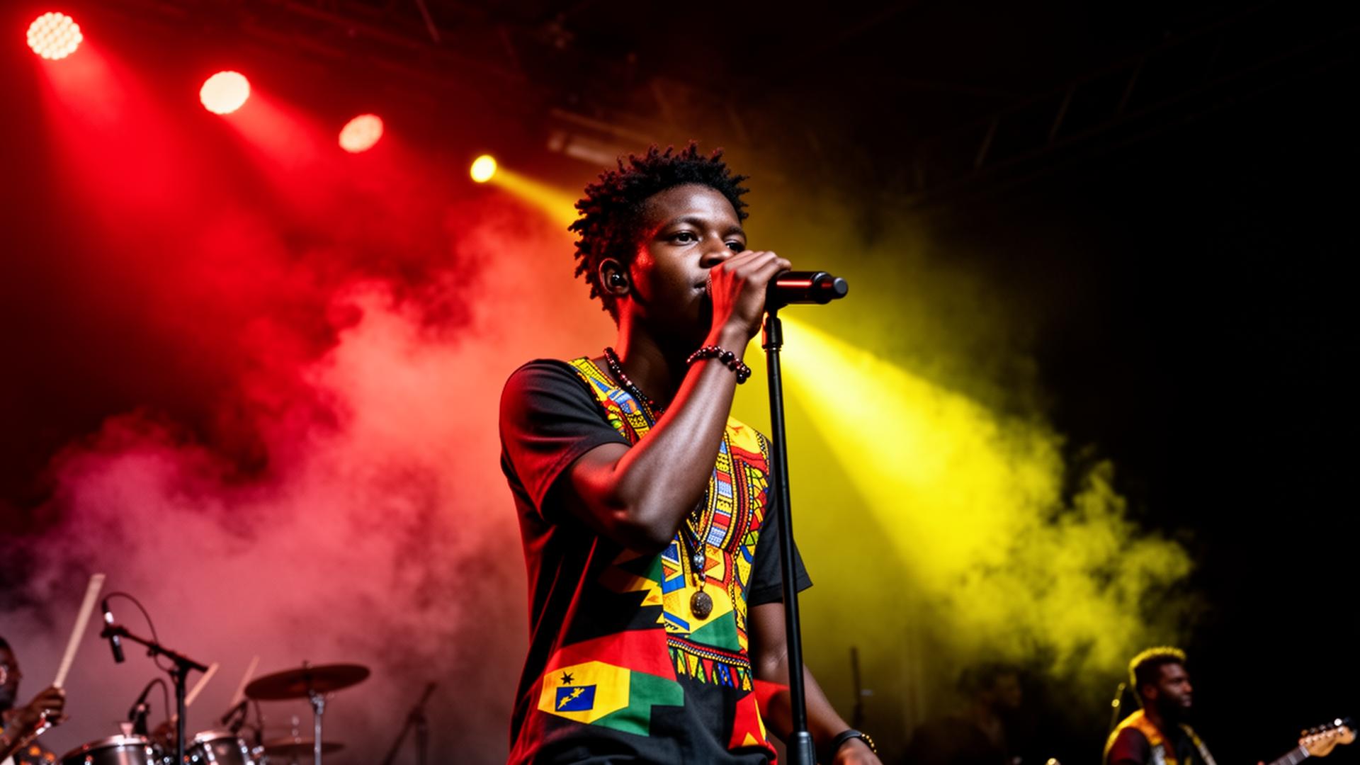 Artista angolano em palco